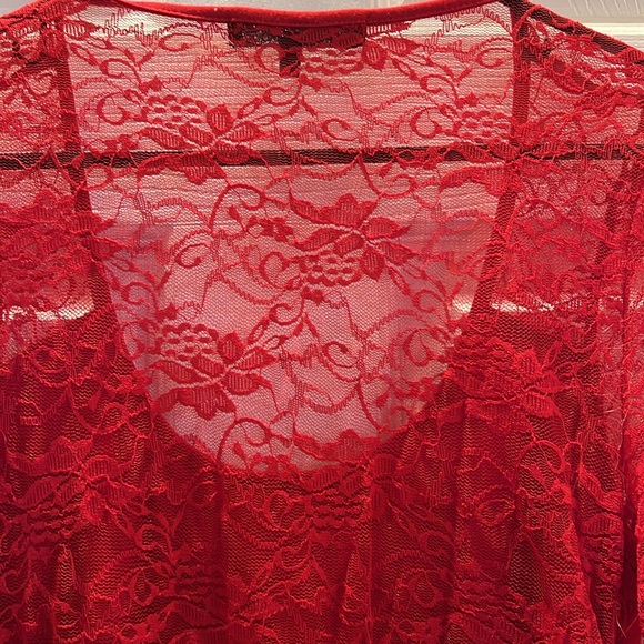 Red Ruffle Lace Top - Picture 8 of 8